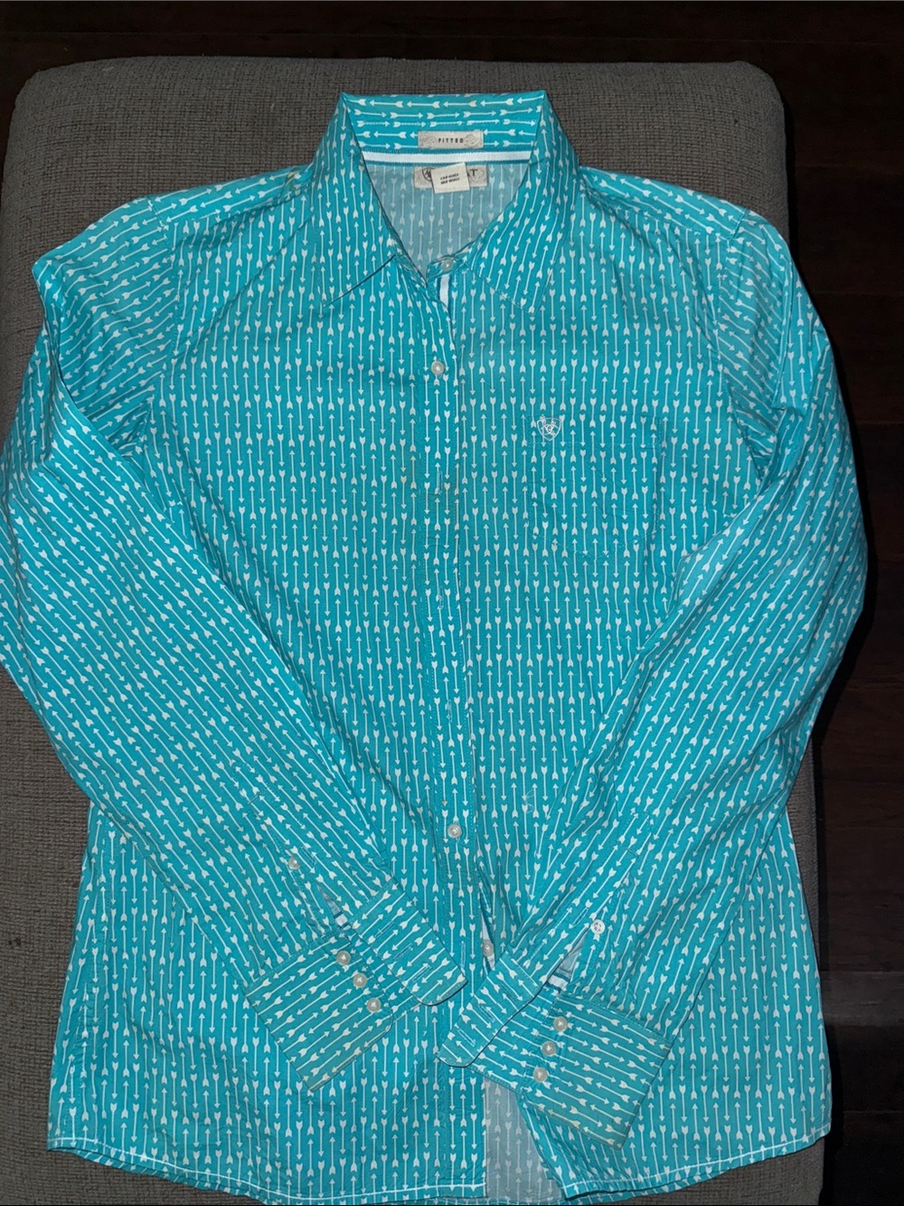 Ariat womens Turquoise Arrow Print Button-Up Shirt
